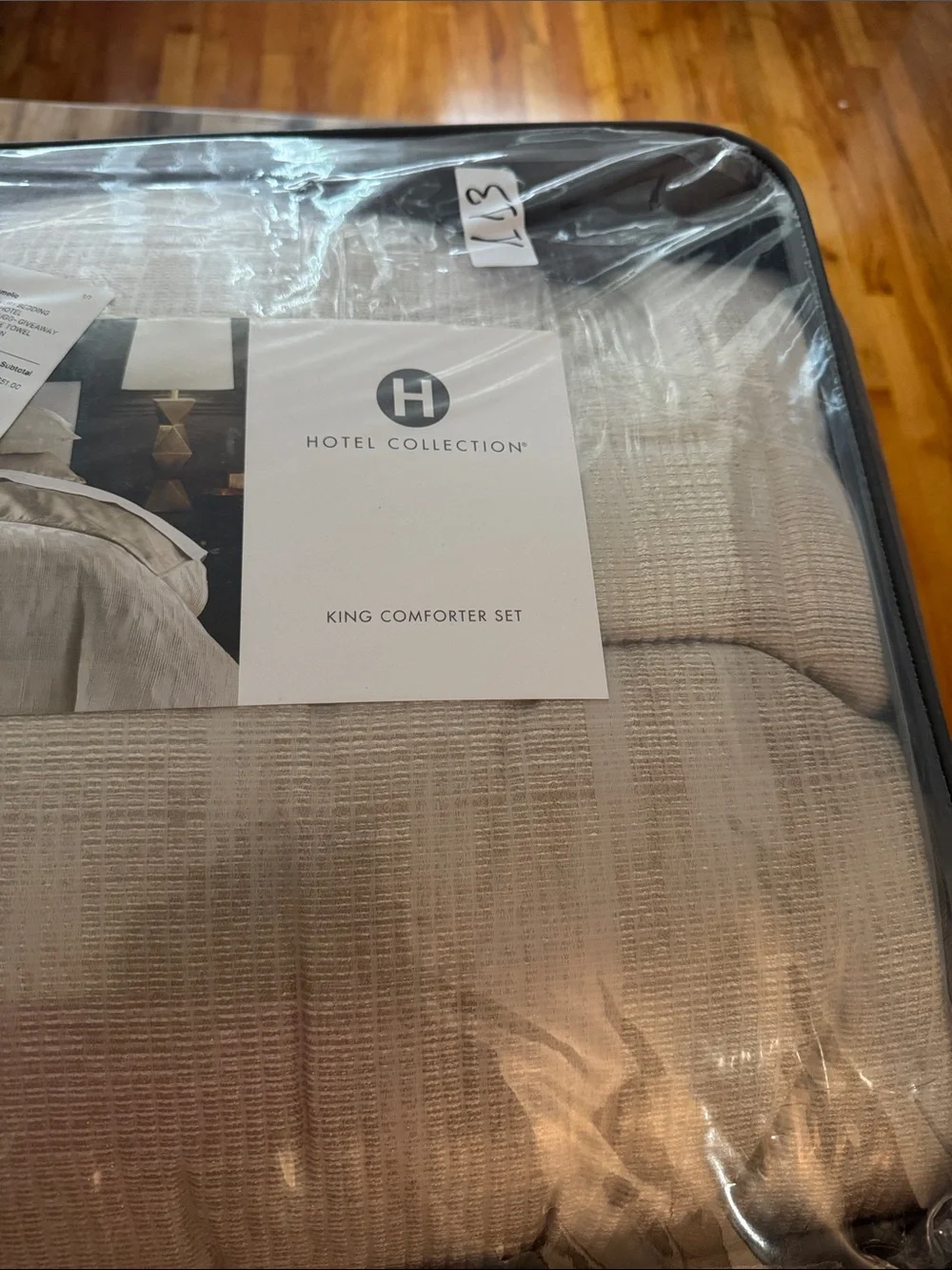 Hotel collection Macys GILDED STRIPE KING Cream and gold comforter set NEW NWT